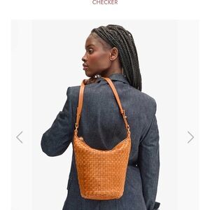 Clare V. Petit Jeanne in natural woven checker